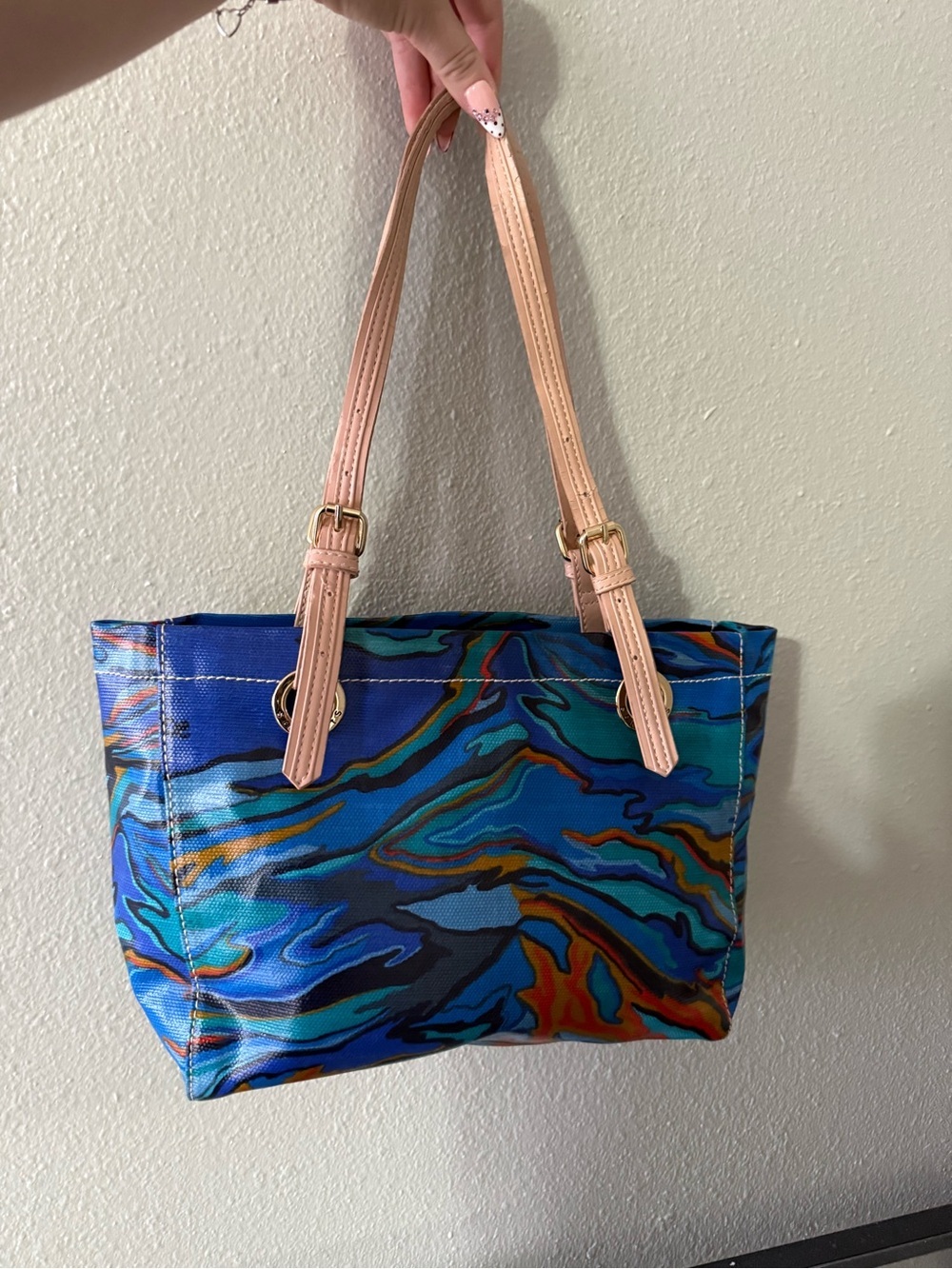 Sakroots Multicolor Abstract Print Tote Bag Pink Shoulder Purse